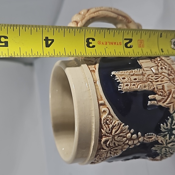 Vintage German Stoneware Castle of Rhine Drachenfels Mugs. Set of 4 - Picture 10 of 11